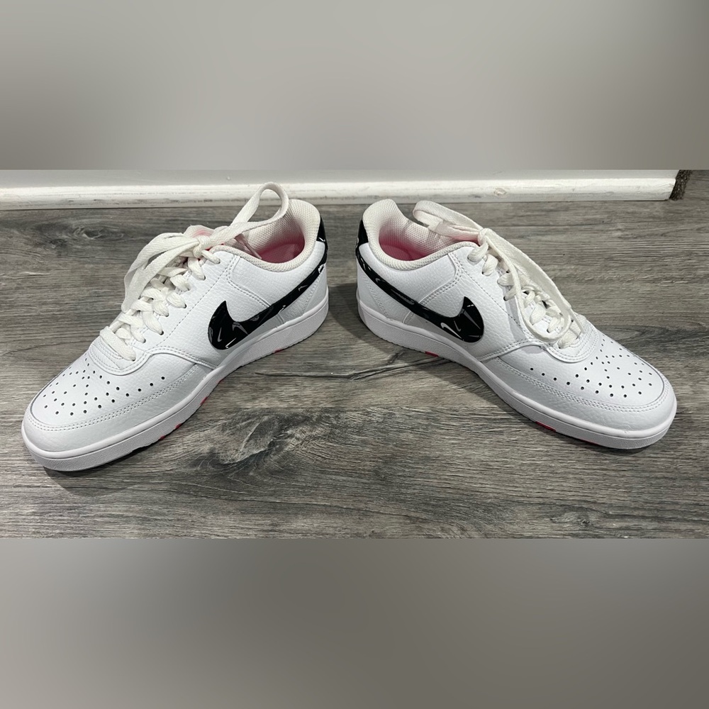 Nike Women’s Court Vision Low White with Hyperpink - Picture 5 of 6